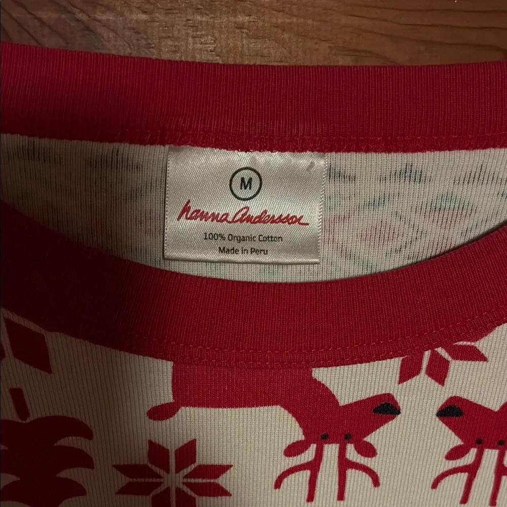 Hanna Andersson Red and Cream Reindeer Holiday Pajama Set - Picture 3 of 4
